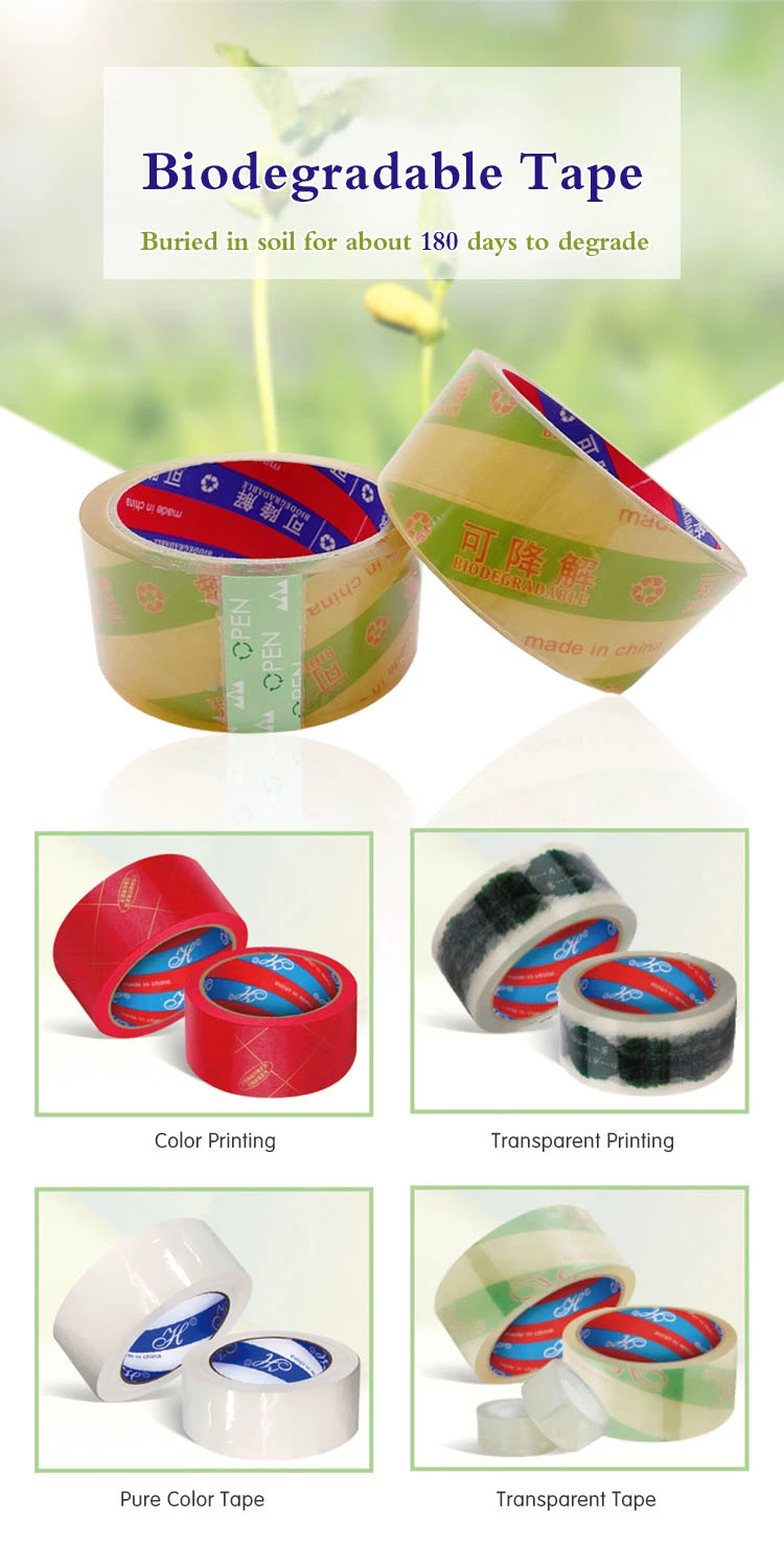 Custom Logo Strong Adhesive Plastic Biodegradable Packaging Tape for Various Occasions